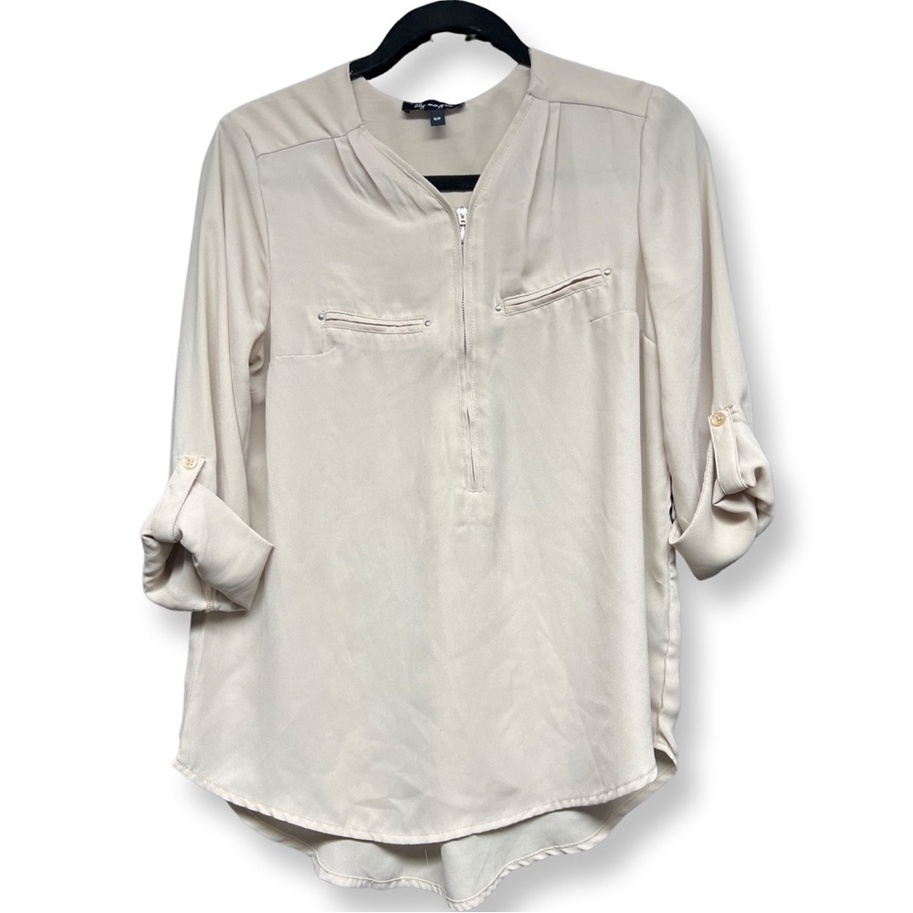 Beige Flowy Blouse Sz S *Like New*